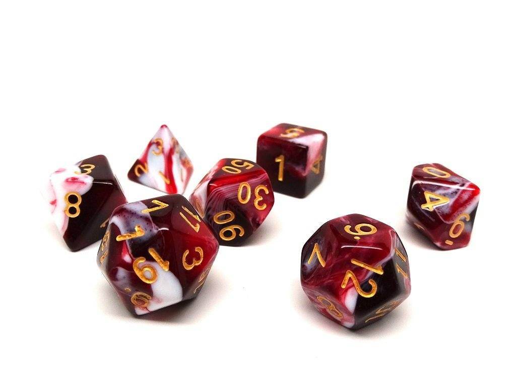 Black Cherry Swirl Dice Collection - 7 Piece Set - 