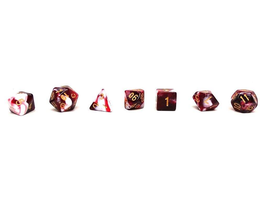 Black Cherry Swirl Dice Collection - 7 Piece Set - 