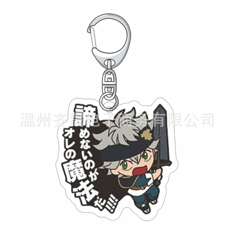 Black Clover Anime Fans Acrylic keychain Astayuno night see big Noel Fenlal keychain jewelry Fans gifts Car bag key chain