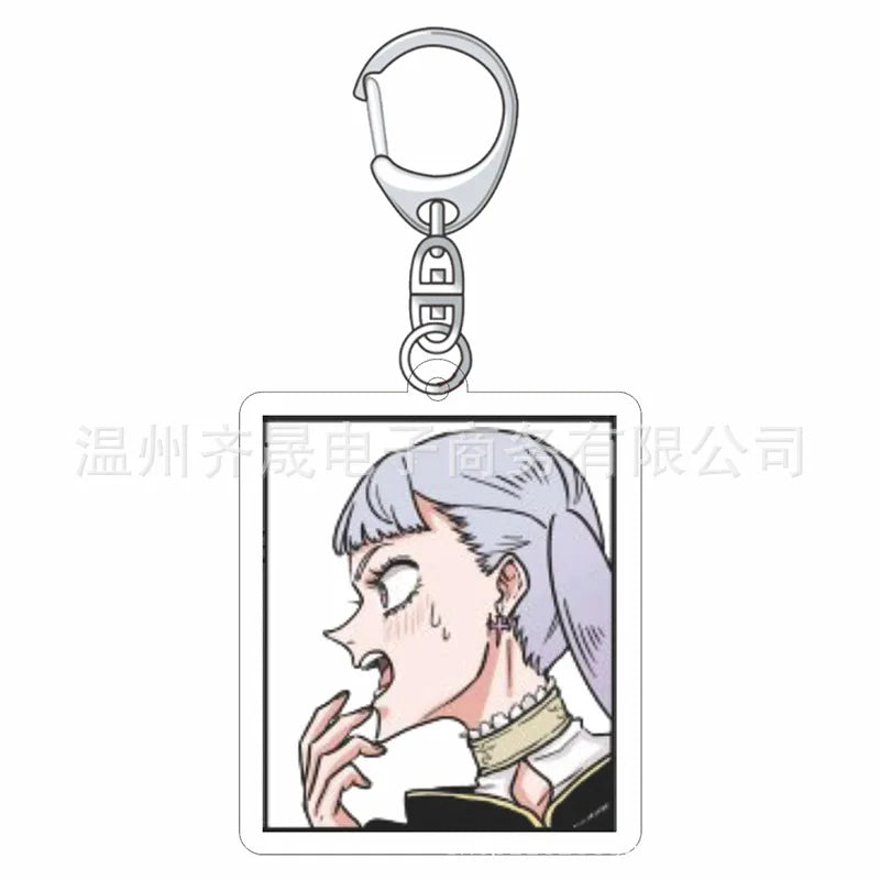 Black Clover Anime Fans Acrylic keychain Astayuno night see big Noel Fenlal keychain jewelry Fans gifts Car bag key chain