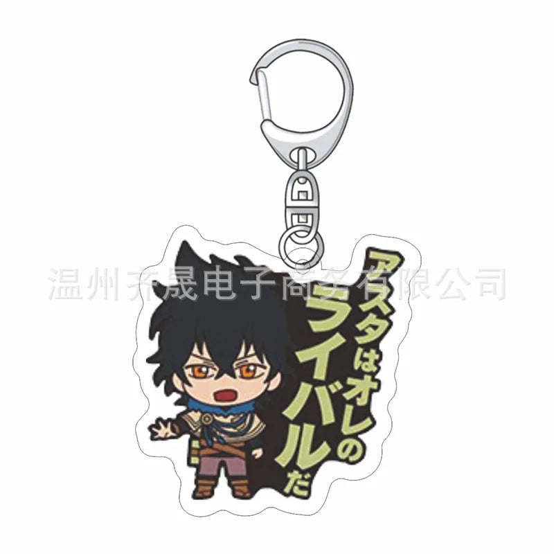 Black Clover Anime Fans Acrylic keychain Astayuno night see big Noel Fenlal keychain jewelry Fans gifts Car bag key chain