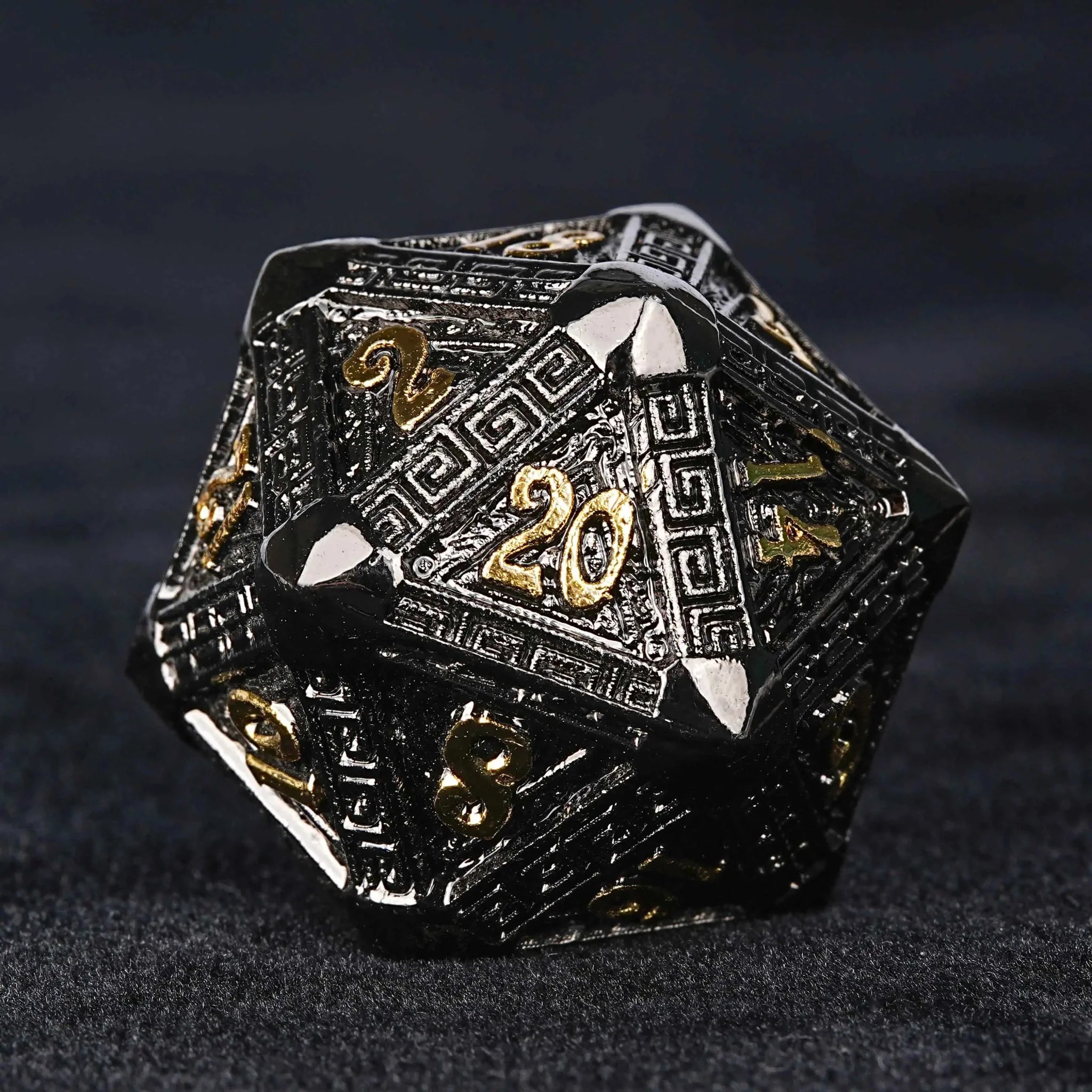 Black Gold Metal DND Dice Set