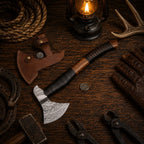Best Handmade Damascus Tomahawk Axe Black Hawk with Belt Leather Sheath