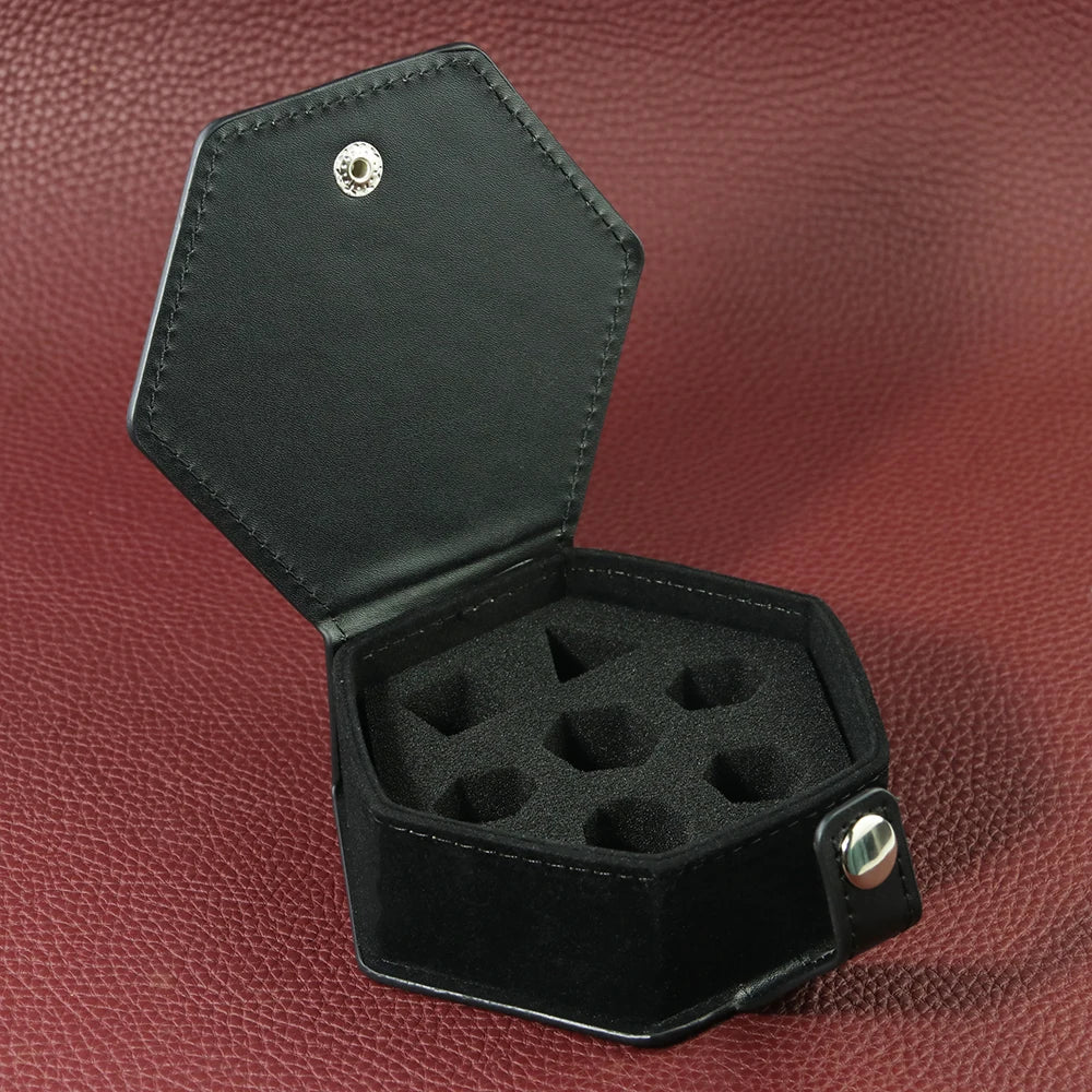 Black Leather Box DND Dice Case with Removable Slotted Tray, for  Role Playing Table Games 7-Piece Polyhedral Dices Storage