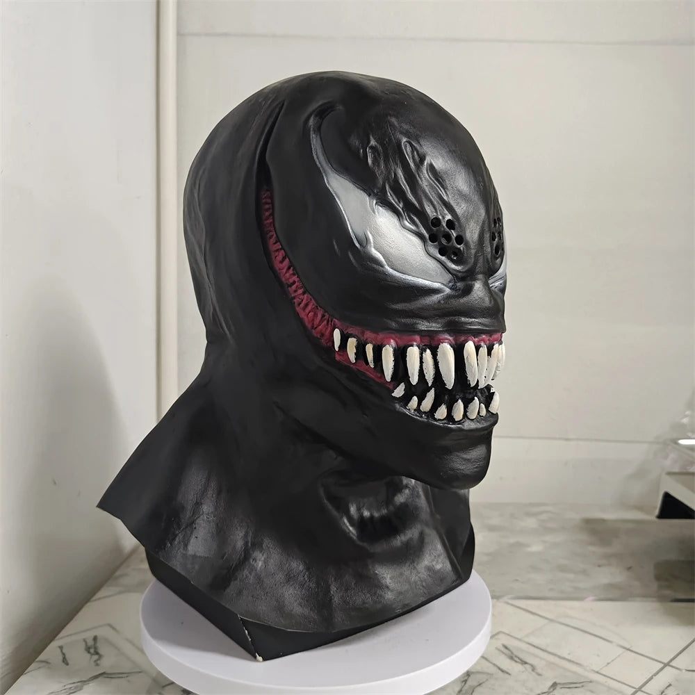 Black Monster Mask Halloween Scary Fanged Monster Head Cover Creepiest Full Head Latex Devil Mask Cosplay Costume Party Props