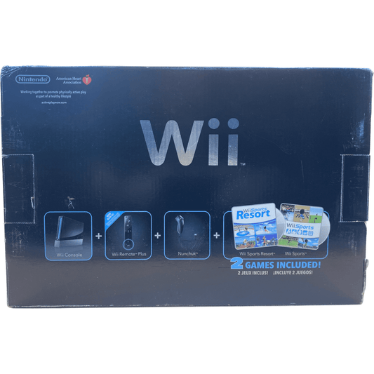 Black Nintendo Wii Console Wii Sports/Sports Resort Combo