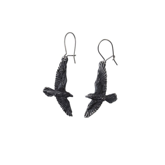 Black Raven Earrings-0