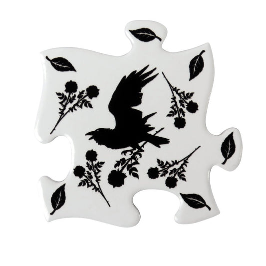 Black Raven & Rose Coasters (Set of 4)