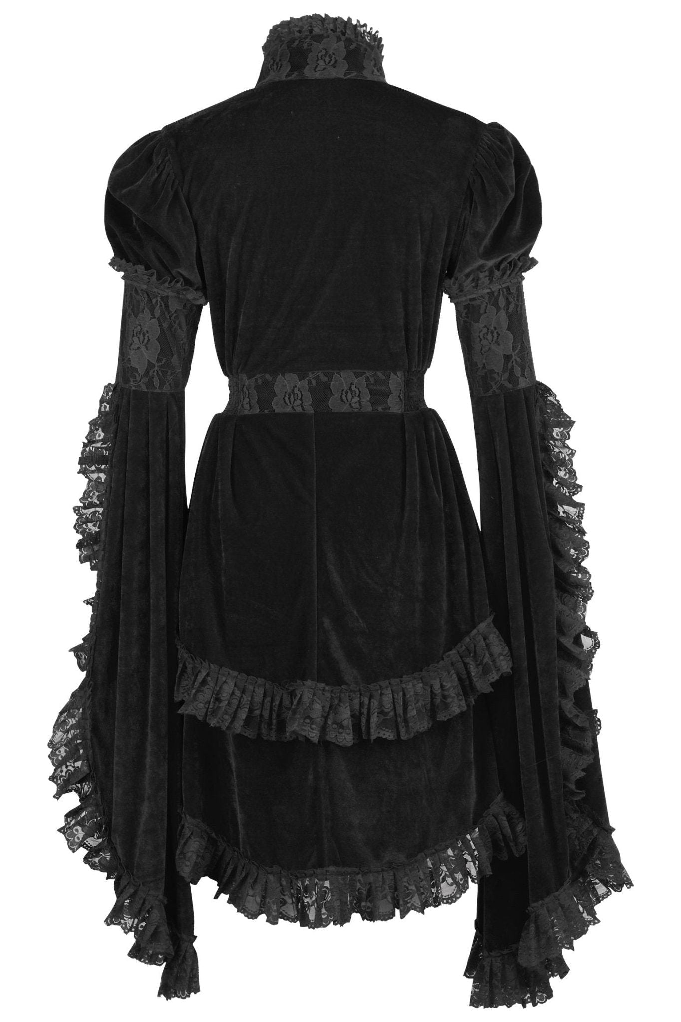 Black Velvet & Lace Ruffled Jacket