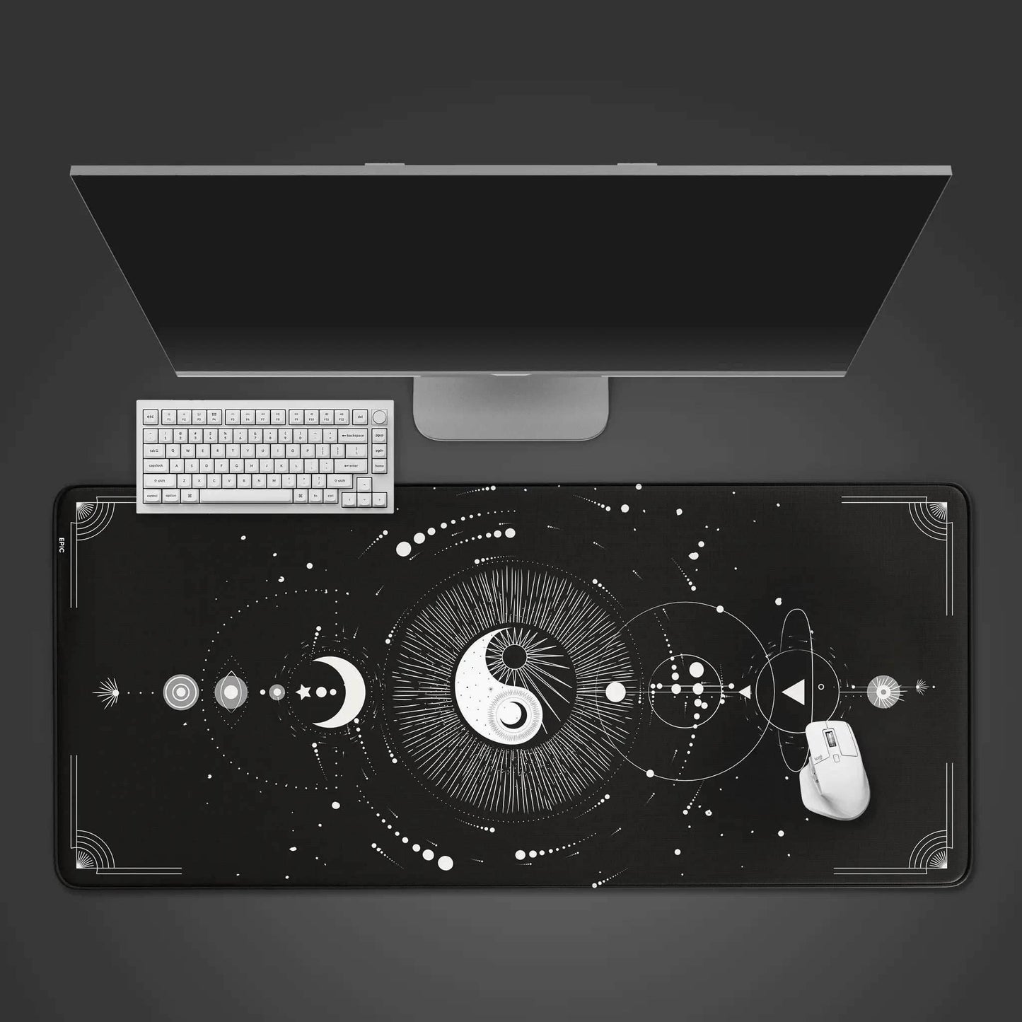 Black Yinyang Desk Pad - M (70 x 30cm)