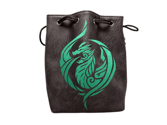 Grand sac à dés autonome en cuir noir Lite Dragon's Breath Design
