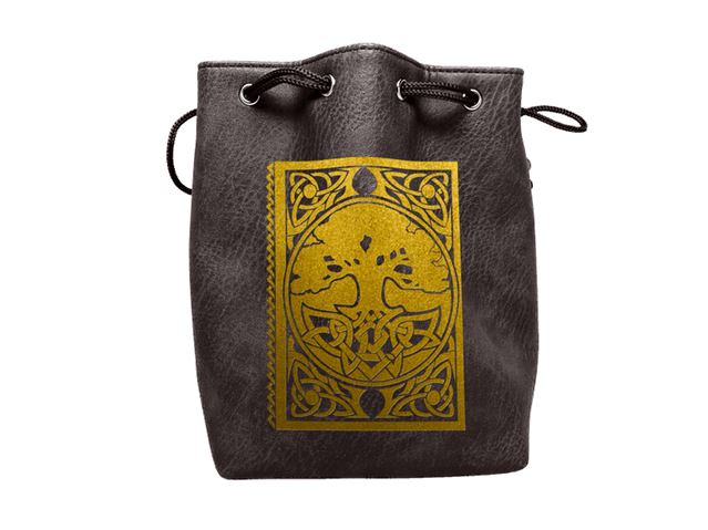 Grand sac à dés autonome en cuir noir Lite Spell Book Design