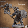 Blackcrag Mountain Orc - Sculpt Option B (Male Orc Barbarian) - With Hair / Empty / Hand Axe
