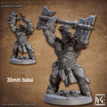Blackcrag Mountain Orc - Sculpt Option C (Male Orc Barbarian) - With Hair / Small Axes