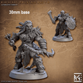 Blackcrag Mountain Orc - Sculpt Option D (Female Orc Barbarian) - With Hair / Bow / Sword