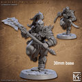 Blackcrag Mountain Orc - Sculpt Option E (Female Orc Barbarian) - High Ponytail / Two Daggers
