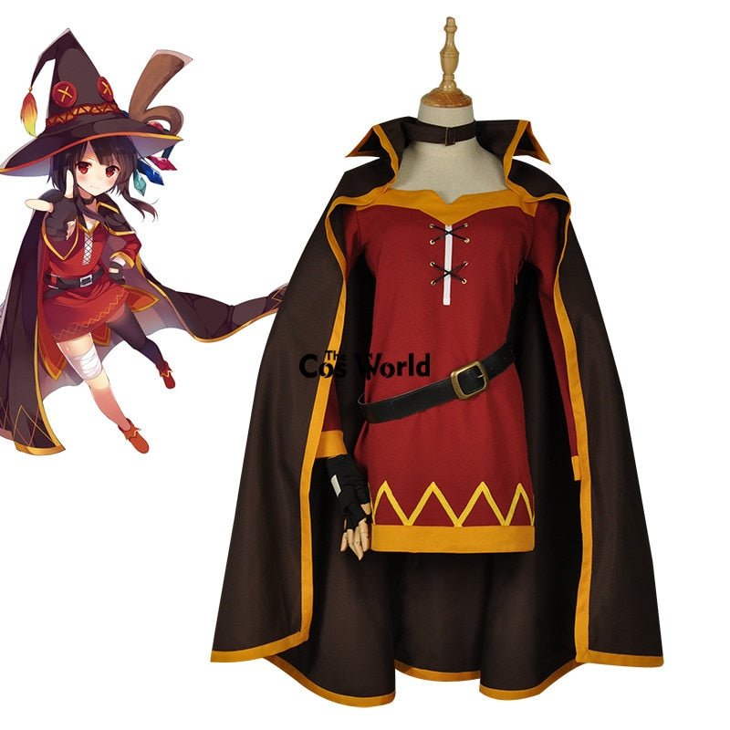 Blessing on this Wonderful World Megumin Cloak Dress Uniform Outfit Anime Cosplay Costumes