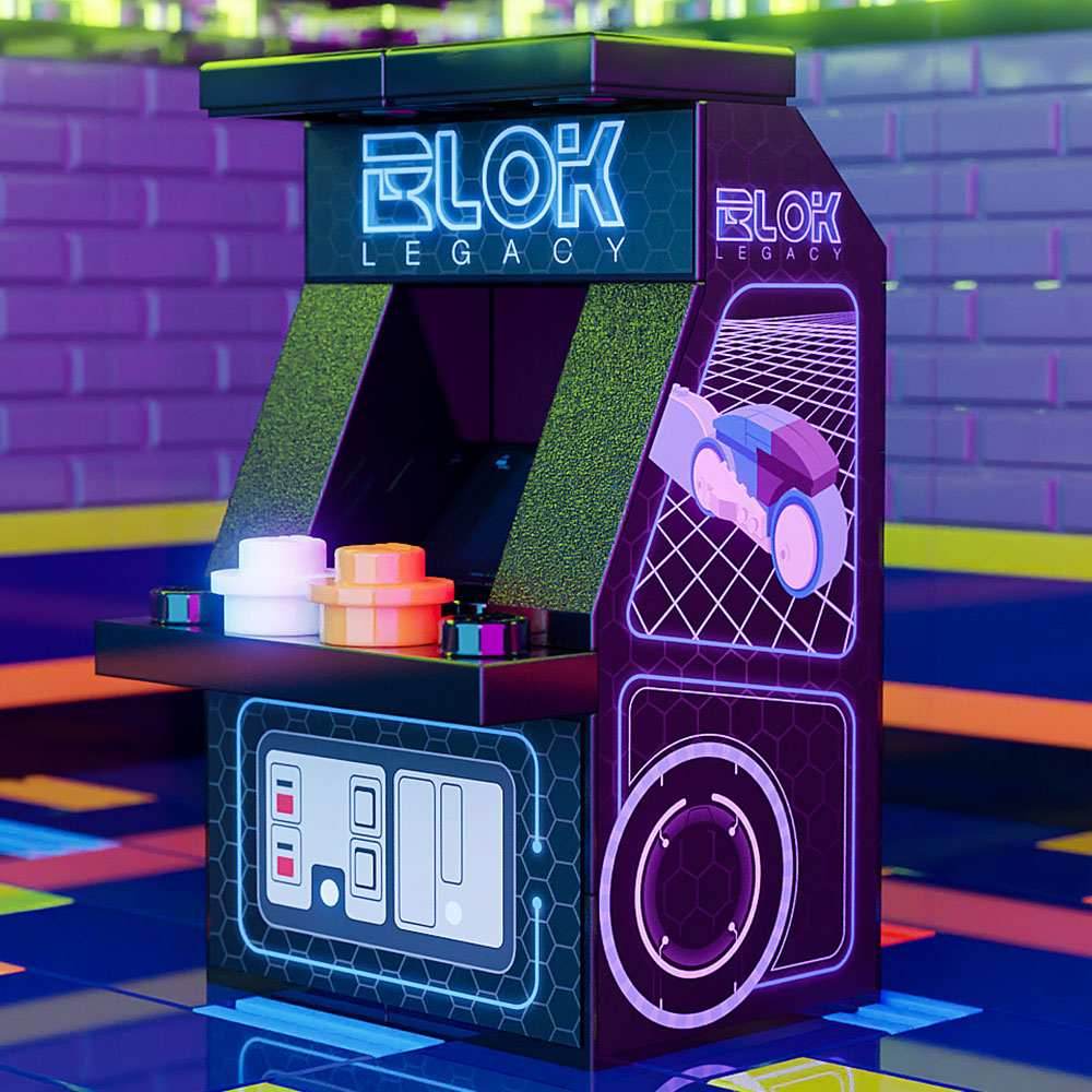 Custom BLOK Legacy Arcade Machine made using LEGO parts - 