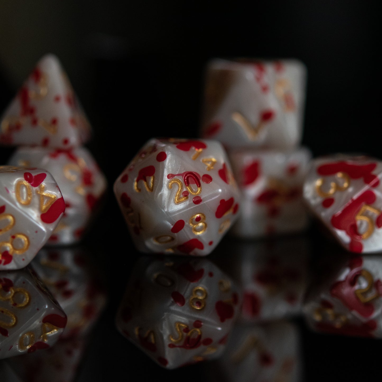 Blood Pearls Acrylic Dice Set