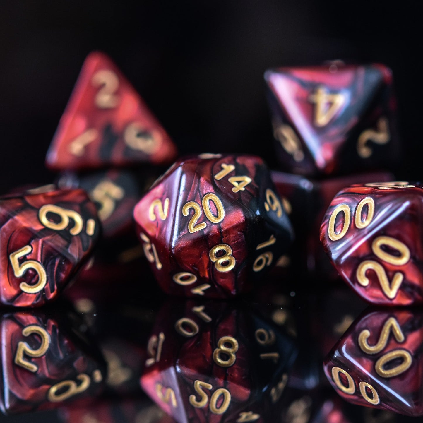 Blood Rose Acrylic Dice Set