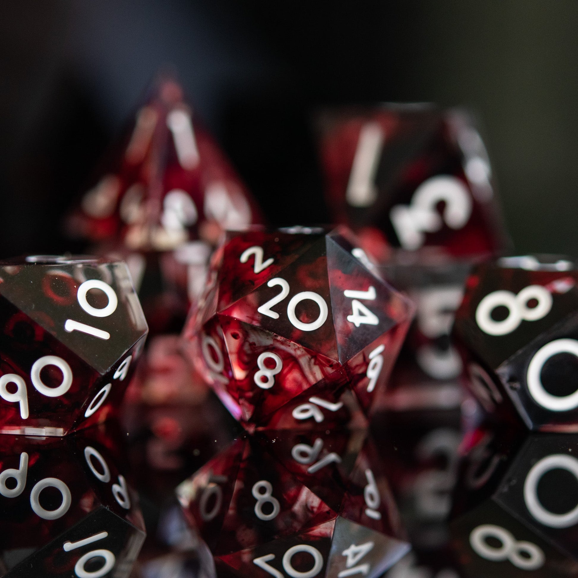 Bloodbath Sharp-Edged Resin Dice Set