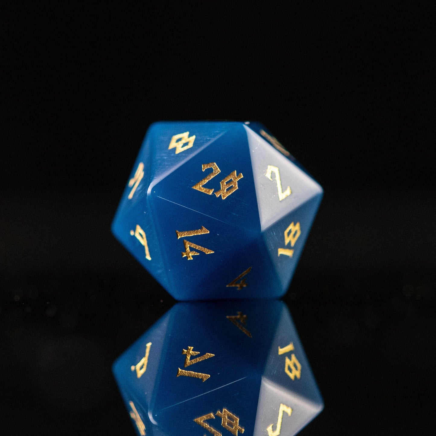 Blue Agate Stone Dice Set