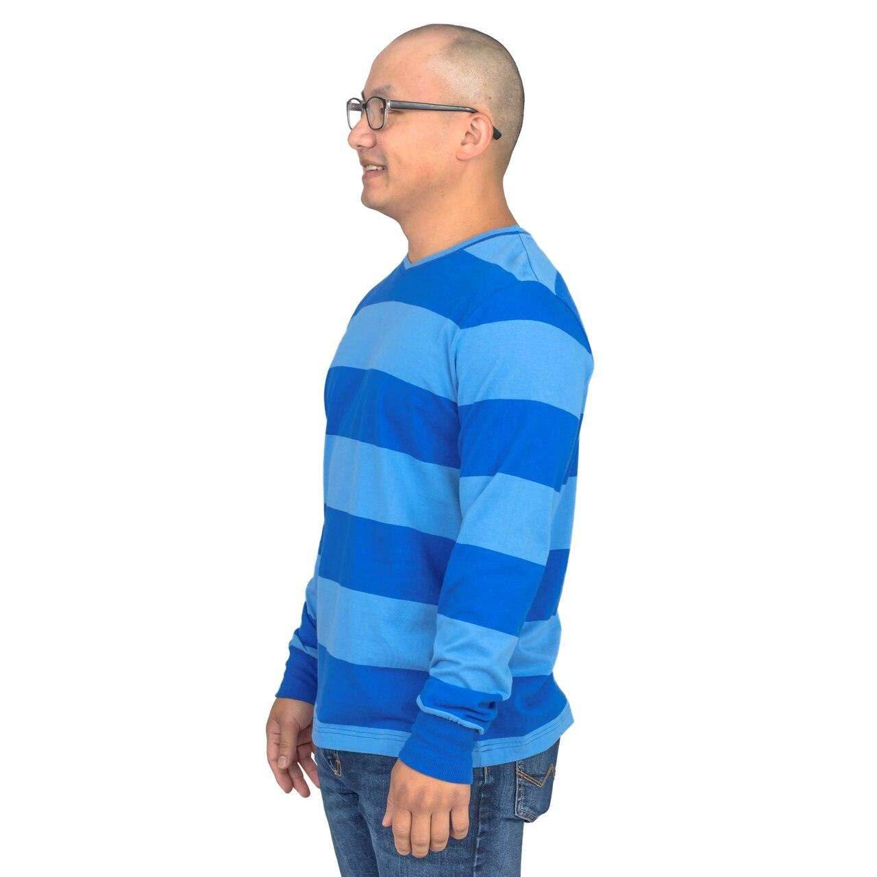 Blue and Detective Halloween Costume Blue Striped Shirt - S