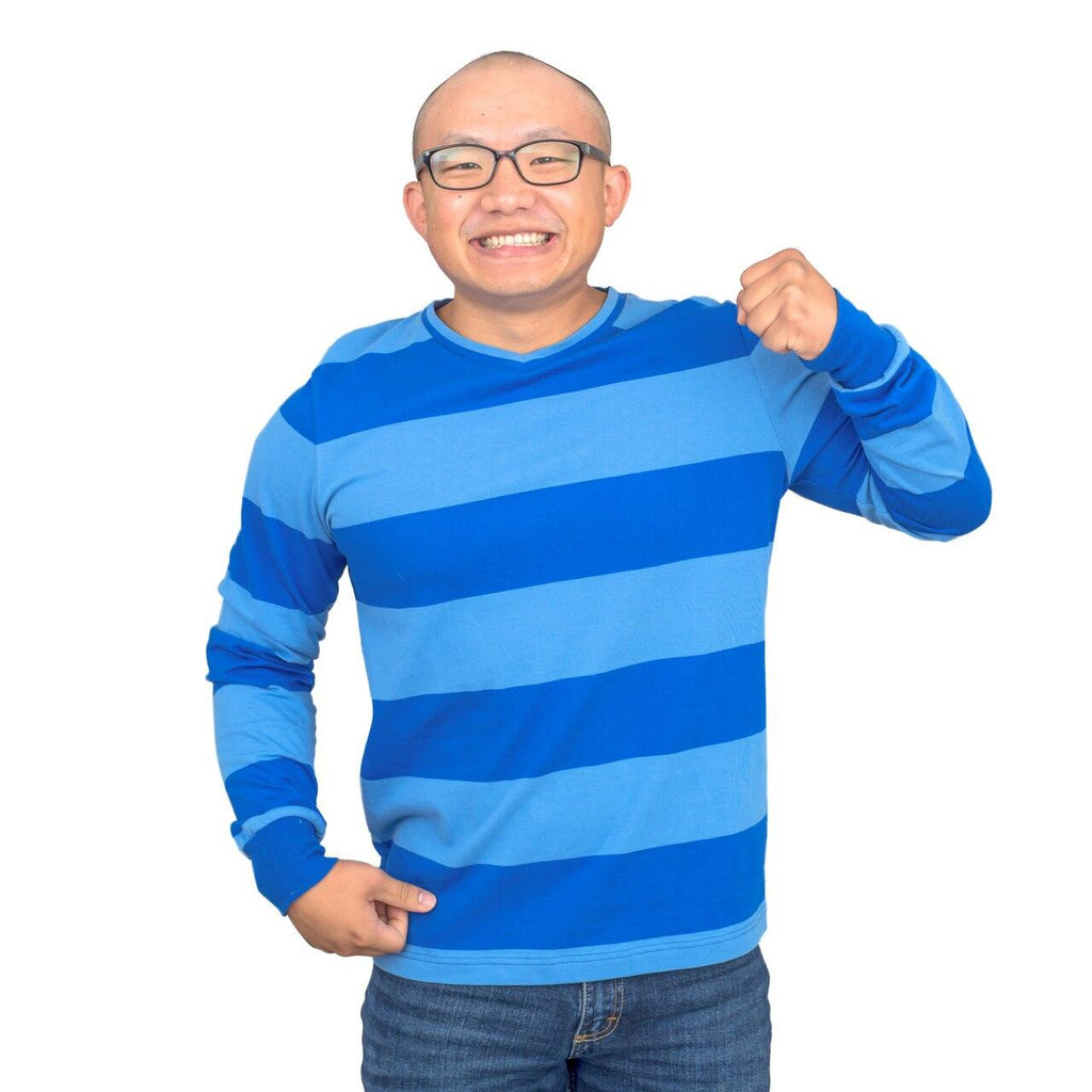 Blue and Detective Halloween Costume  Blue Striped Shirt