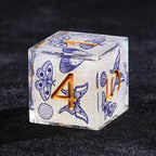 Blue Butterfly Resin DND Dice Set + Gold Font