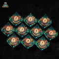 Blue Clear Resin D10 Dice - Basketball Liquid Core 10 Sided Dice