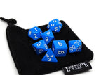 Blue Opaque Dice - 7 Piece Set - 