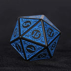 Blue patterned acrylic DND dice set
