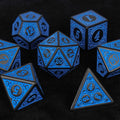 Blue patterned acrylic DND dice set