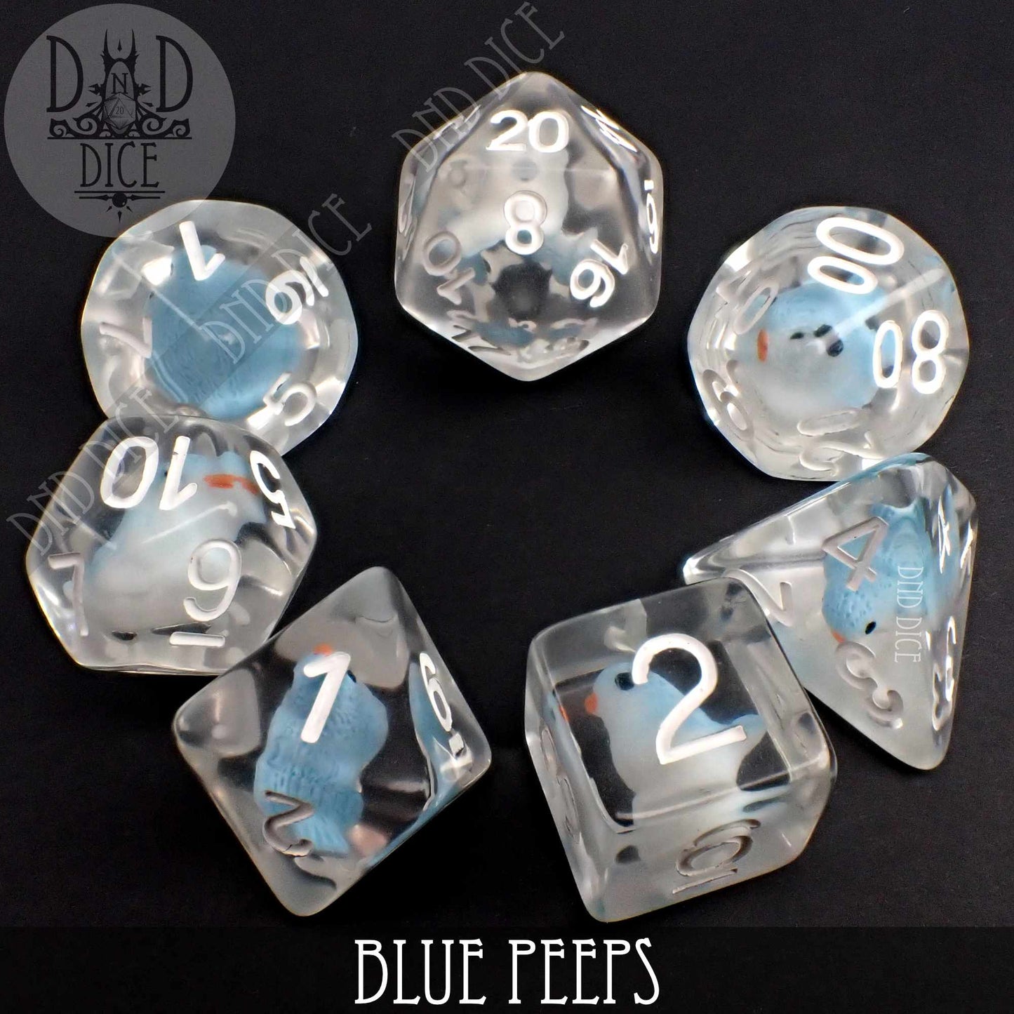 Blue Peeps Dice Set