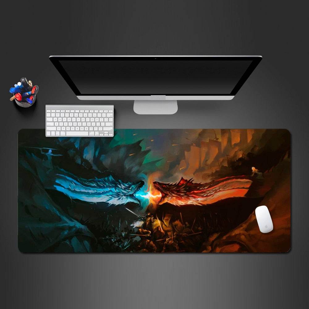 Blue & Red Dragon Desk Pad - M (70 x 30cm)