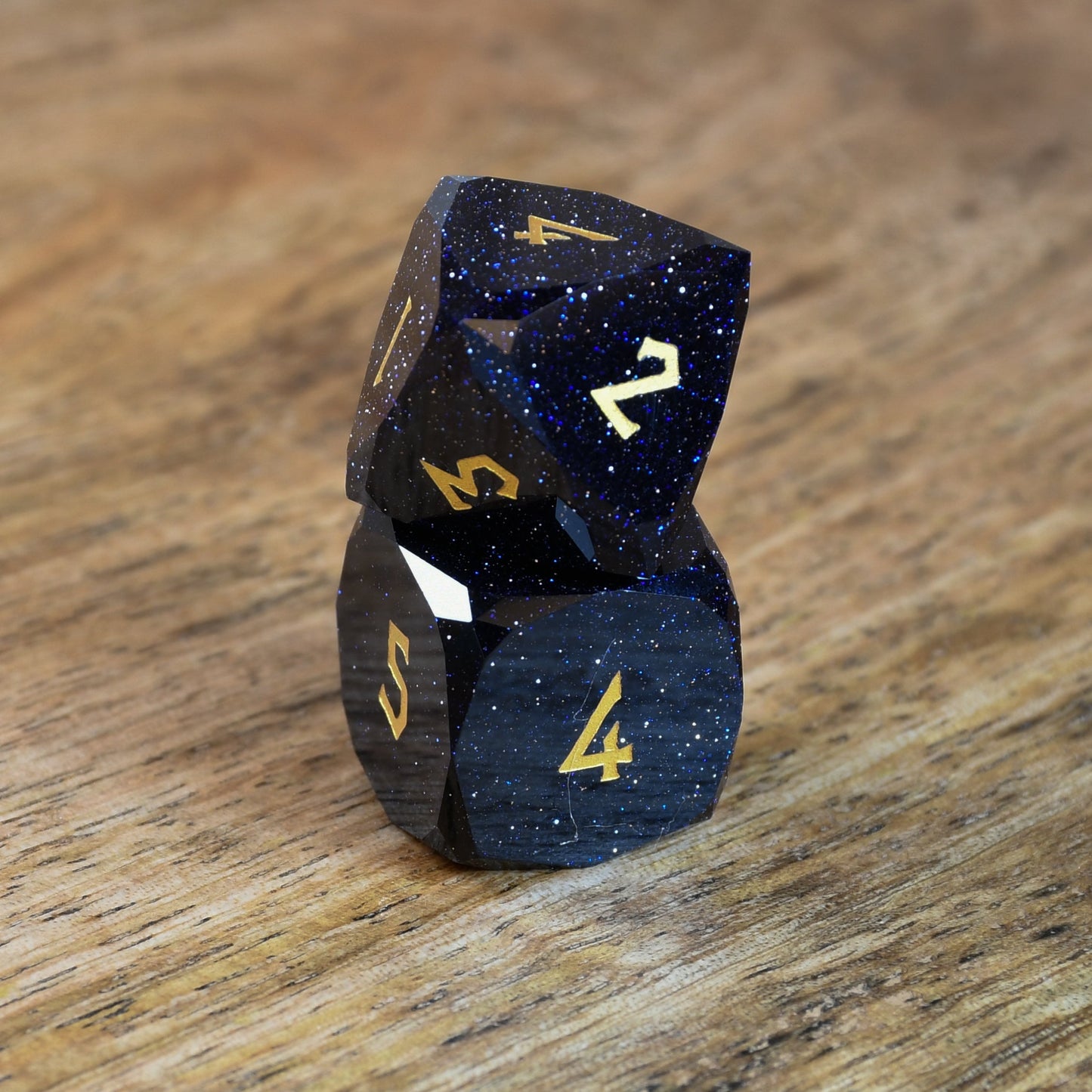 Blue Sandstone Multifaceted Stone Dice Set