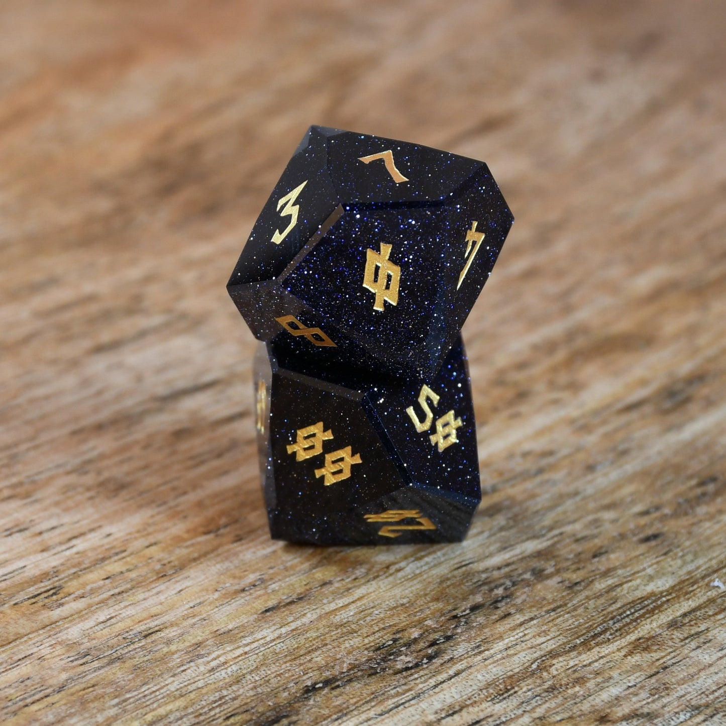 Blue Sandstone Multifaceted Stone Dice Set