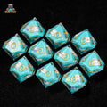 Blue Solid Resin D10 Dice - Cute Kitty Cat DND 10 Sided Dice