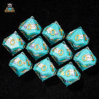 Blue Solid Resin D10 Dice - Cute Kitty Cat DND 10 Sided Dice
