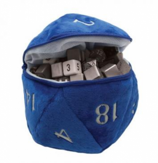Bolsa de dados de felpa D20 - Azul