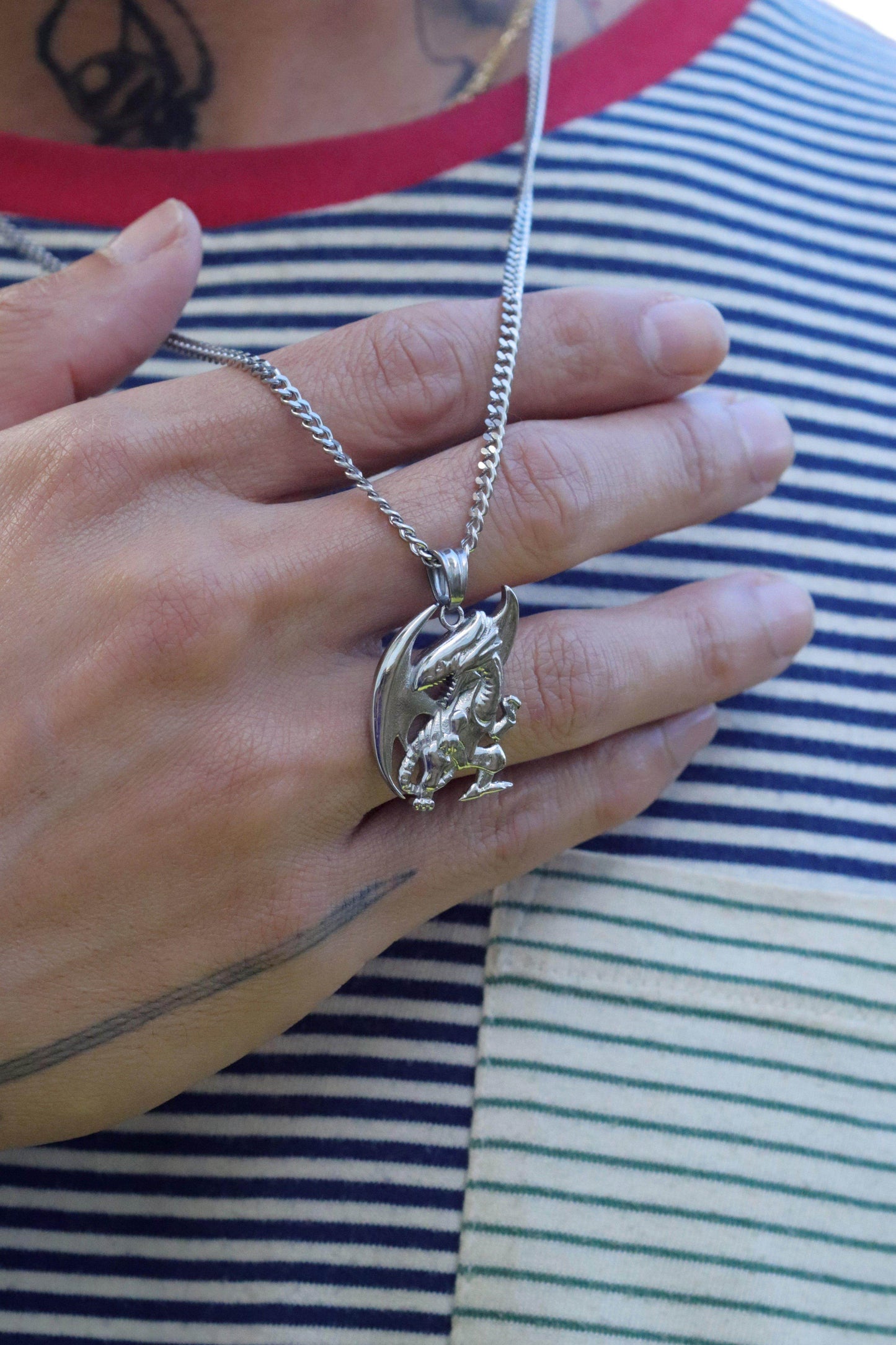 Yu-Gi-Oh!™ Blue Eyes White Dragon Necklace - Black