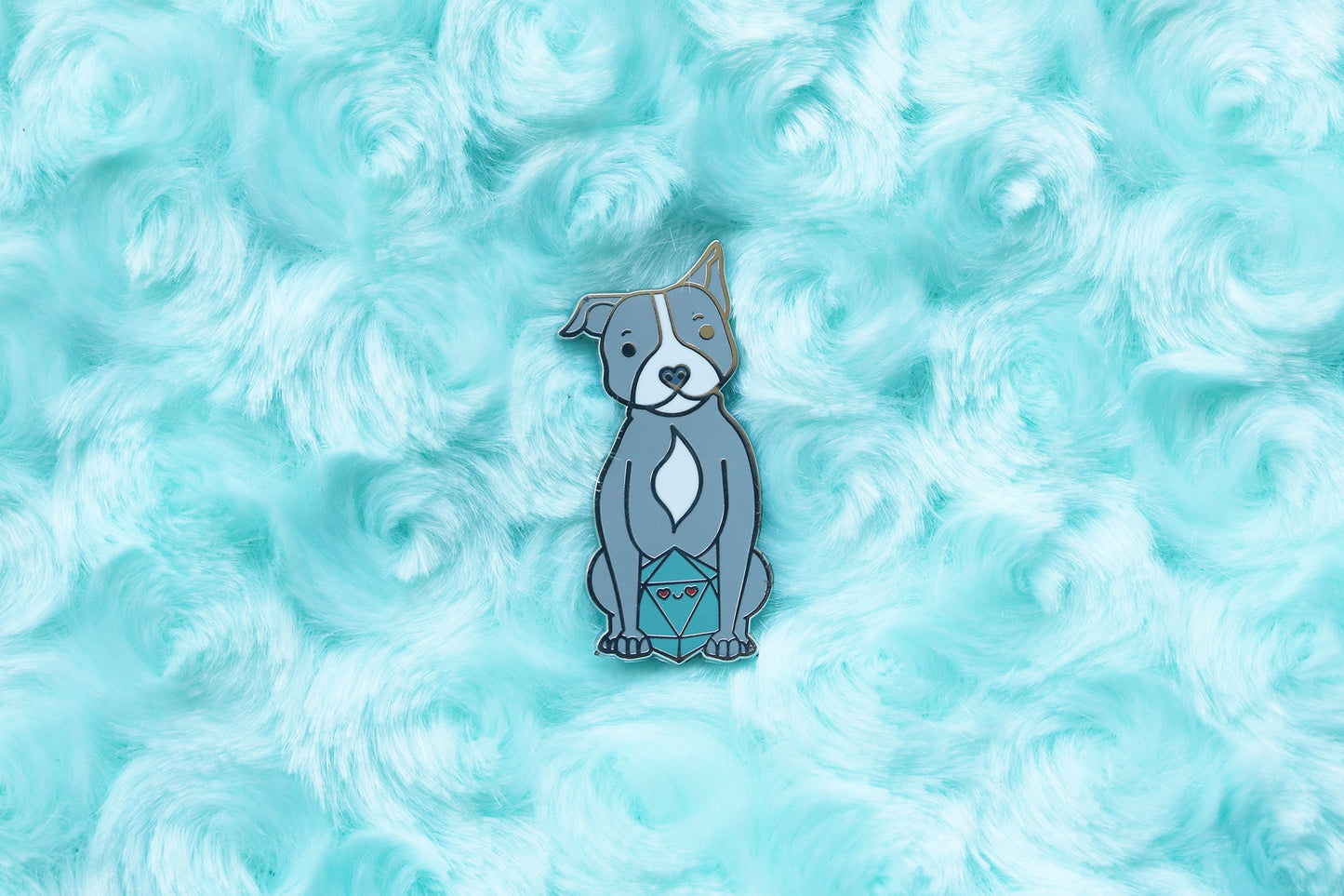 Pit Bull D20 Dice Buddy Enamel Pin