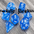 Time Walker | Blue w/White Glitter 7-Dice Set RPG Dice Set - 