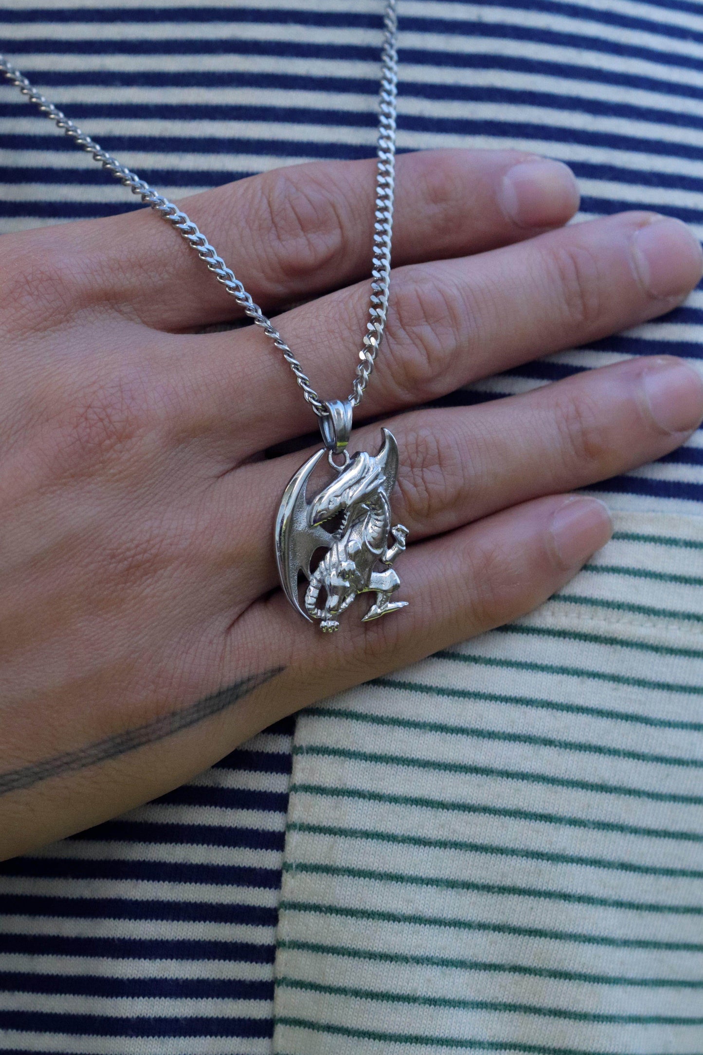 Yu-Gi-Oh!™ Blue Eyes White Dragon Necklace - Black