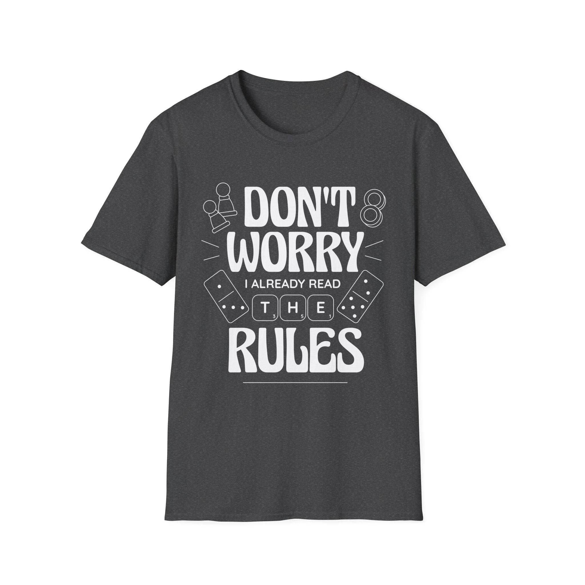 Board Games T-shirt - I Read The Rules - Dark Heather / S