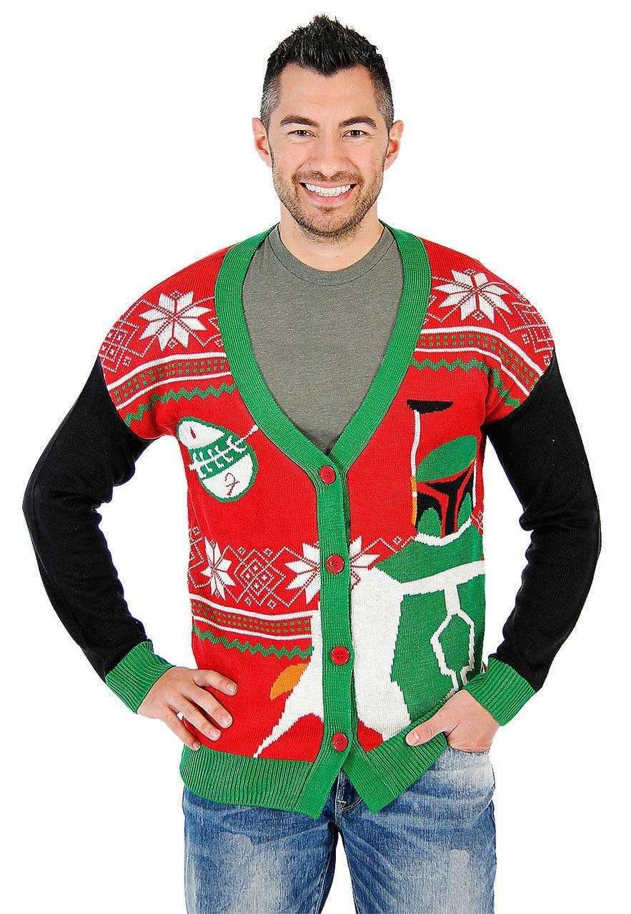 Boba Fett Ugly Christmas Cardigan Sweater - S