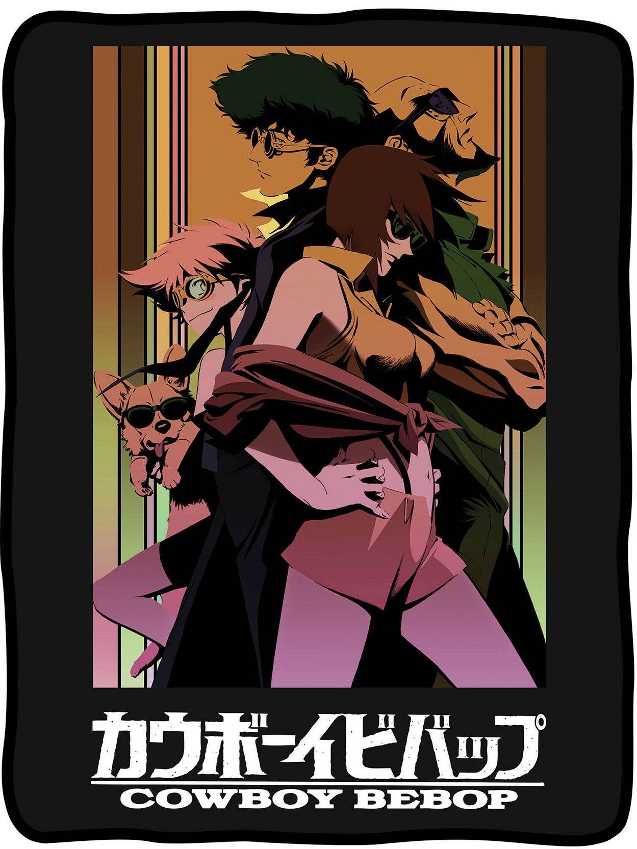Cowboy Bebop Group Faye Spike Edward Ein Jet Black Fleece Throw Soft Lightweight Blanket 45x60 Inches - 
