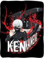 Tokyo Ghoul Ken Kaneki White Hair With Mask Fleece Throw Soft Lightweight Blanket 45x60 Inches - 