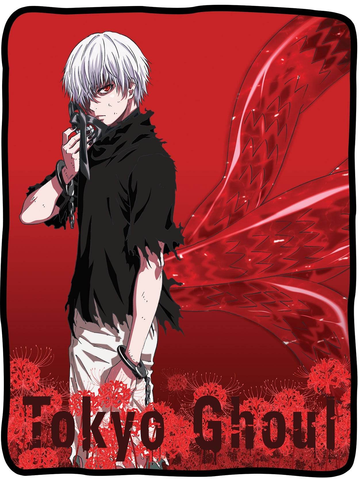 Tokyo Ghoul Ken Kaneki Rinkaku Kagune Fleece Throw Soft Lightweight Blanket 45x60 Inches - 