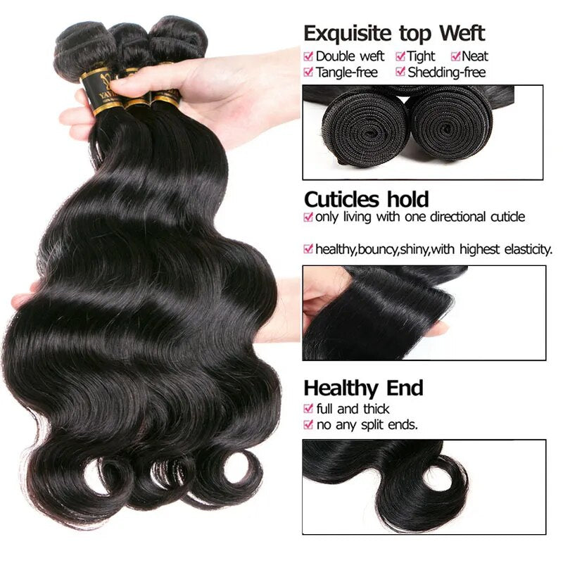 Body Wave Bundles 1/3/4 Indian Hair On Sale Natural Color 8A Remy Human Hair Bundles For Women Soft Hair No Tangle No Shedding